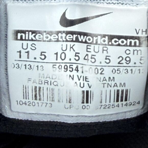 Nike Dual Fusion Run 3 Shoes Mens Size 11.5 Black Running Sneakers 599541-002